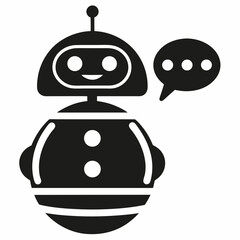 Chatbot Robot Vector Icon for AI and Support.