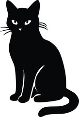 Obraz premium black cat on white background
