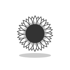 Sunflower logo icon with shadow