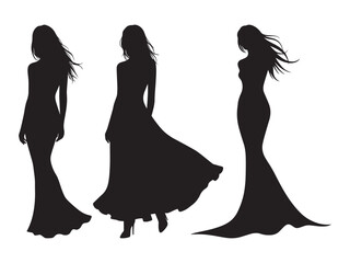silhouettes of dancing girls