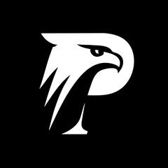 Eagle and Letter P Logo Icon Symbol Emblem