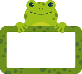 Cute Frog Animal Label Tag