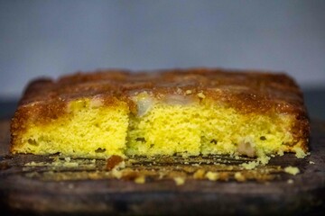 Traditional caramelized banana pie, typical Brazilian