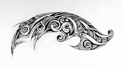 Maori tattoo design with swirling traditional patterns