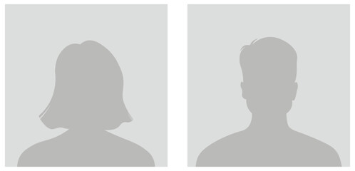 Simple Gray Avatar Icons Representing Male And Female Profiles. Vector Minimalist Design With A Professional Touch 