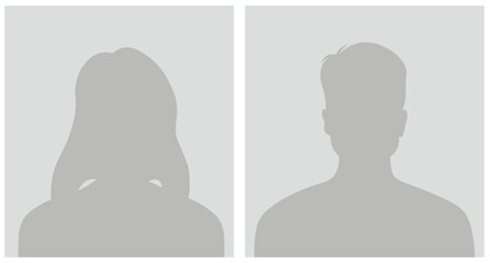 Simple Gray Avatar Icons Representing Male And Female Profiles. Vector Minimalist Design With A Professional Touch 