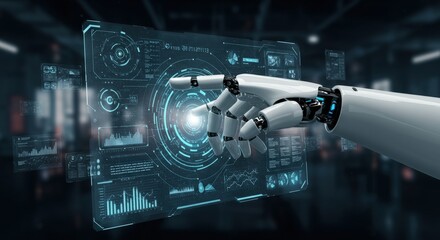 Fototapeta premium Robotics ai interface artificial intelligence technology automation