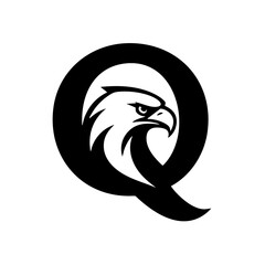 Eagle and Letter Q Logo Icon Symbol Emblem
