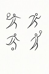 Obraz premium set of man sketch in different sports