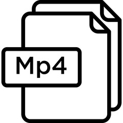 Mp4 file line icon