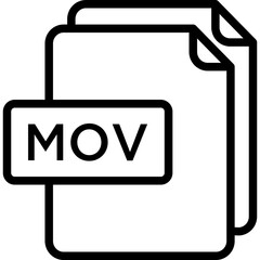 Mov file line icon