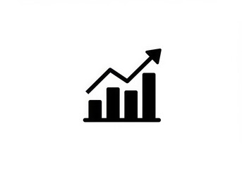 Growth chart with upward trending arrow and bar graph