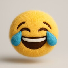 Fluffy emoji with joyful tears.
