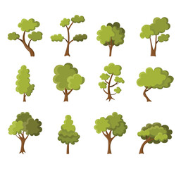Fototapeta premium set of trees element vector illustration 