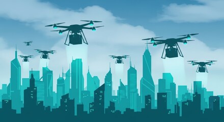 Drone Delivery Over City