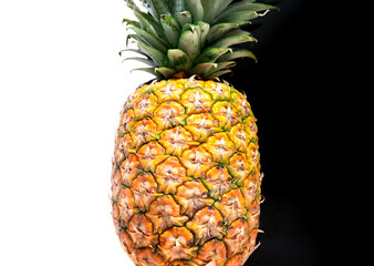 pineapple on a black and white background