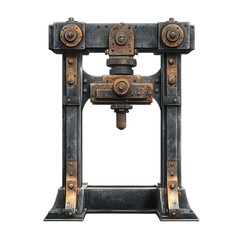 A robust industrial press stands ready a testament to enduring strength on transparent background