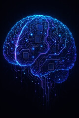 Digital Brain Circuitry in Futuristic Design