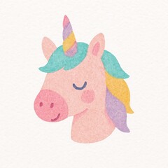 Whimsical pastel unicorn illustration.