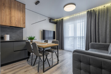 Open-Plan Living and Dining with Floor-to-Ceiling Window