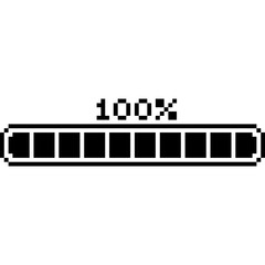 Pixel Art Loading Bar - Retro Progress Bar Icons. Game UI elements 