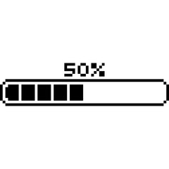 Pixel Art Loading Bar - Retro Progress Bar Icons. Game UI elements 
