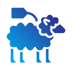 Sheep with tag symbolizing sacrificial animal