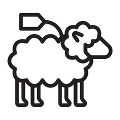 Sheep with tag symbolizing sacrificial animal