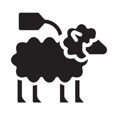 Sheep with tag symbolizing sacrificial animal