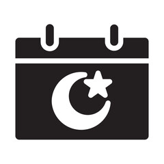 Islamic calendar with crescent moon