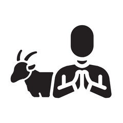 Man sacrificing goat icon