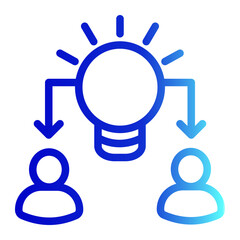 An icon representing innovative ideas and problem-solving. Ideal for creativity, brainstorming sessions, business solutions, and innovation strategies. (Outline Gradient Style)