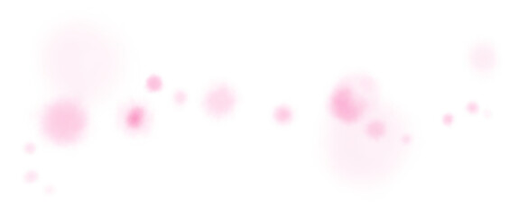 舞い散る花のような光のピンクのふわふわな滲んだドットあしらいイラスト
