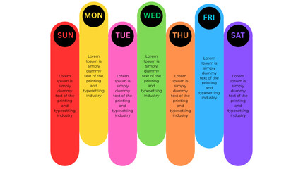 Weekly infographic schedule action-packed days colorful design weekly overview vibrant environment top-down view
