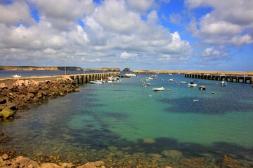 View of the fishing harbour of Sagres in southern Portugal