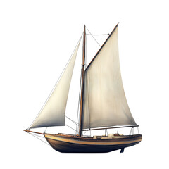 Obraz premium Vintage sailboat gliding through the dark sea capturing the spirit of on transparent background