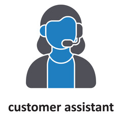 customer assistant :Vector Icon which can easily modify or edit