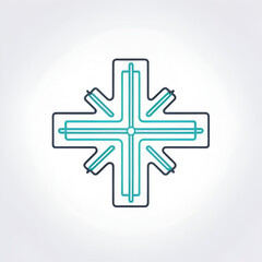 Obraz premium Medical cross line art icon isolated on white background.