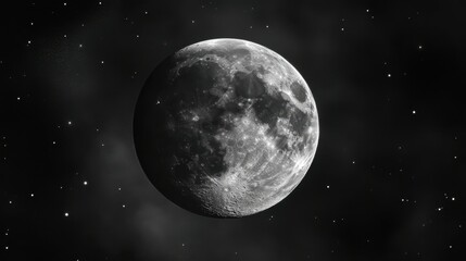 Obraz premium The Celestial Dance A Moonlit Symphony Unveiling Mysteries in the Night Sky