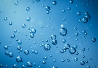 Photo of Abstract Blue Bubbles Rising Creating Transparency in Liquid Environment