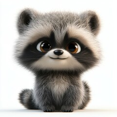 Obraz premium Adorable Baby Raccoon Portrait A Close Up Captivating Look at a Precious Animal