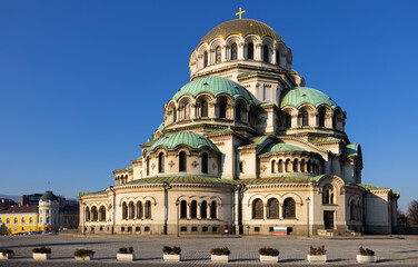 Obraz premium View of Patriarchal Cathedral of Saint Alexander Nevski in Sofia, Bulgaria