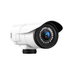 Keeping watch Modern security camera ensuring safety with advanced lens on transparent background