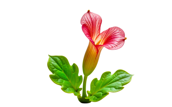"Wild Darwin’s Slipper plant in bloom isolated on white background PNG, transparent background"
