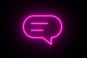 Neon chat icon. Pink Color chat icon. Bright Chatting icon. Messaging symbol. Chatting or messaging flat icon apps and websites. 