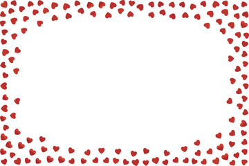 Red Heart Confetti Border Vector for Valentine’s Day Designs