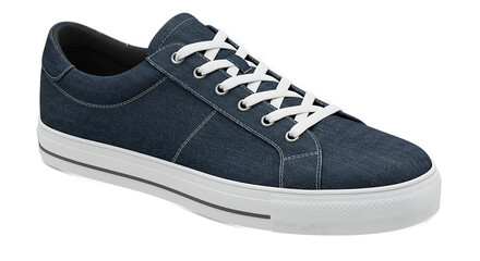 Denim sneaker with white laces