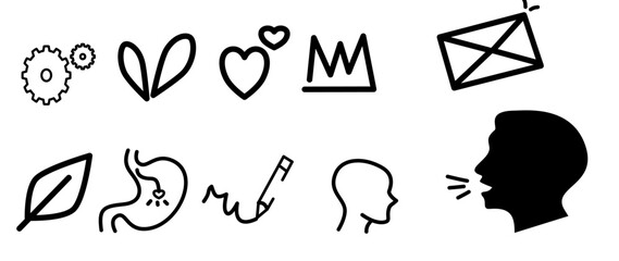 vector illustration with different hand drawn shapes