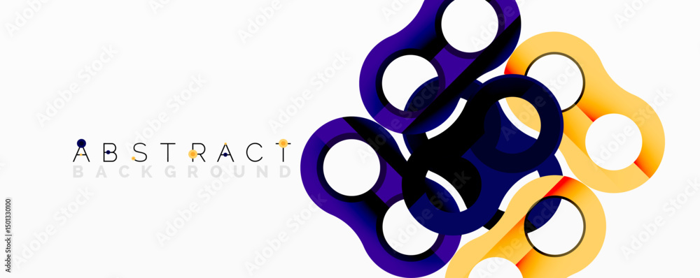 Aufkleber Modern design features overlapping colorful circles. Gradient shades create dynamic visual effect. Minimalist style, suitable for backgrounds.