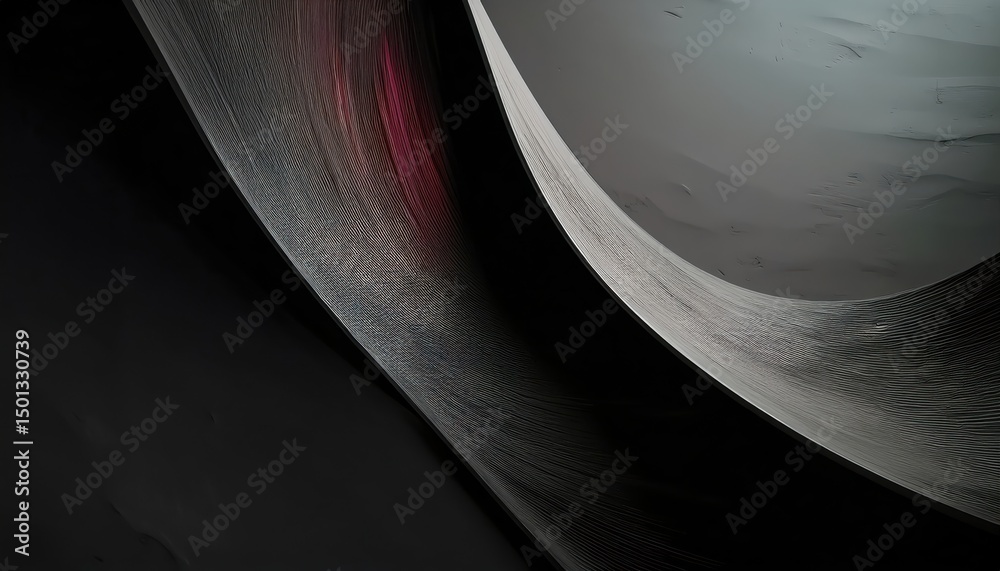 Leinwandbilder abstract metallic curve with dark texture and subtle red accent for modern web design, print media, or brand identity background

